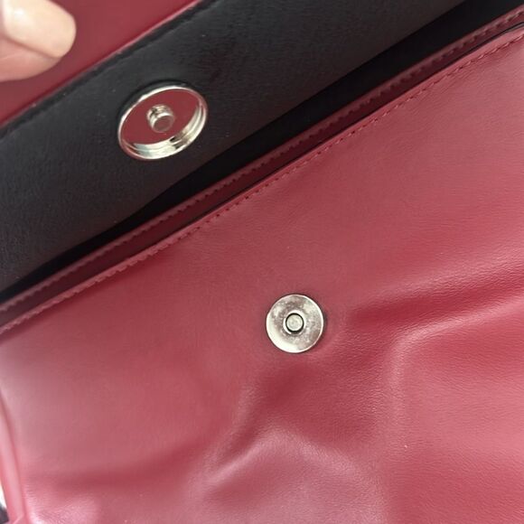 LIA NUMA Italian Red Smooth Leather Flap Crossbody Bag NWT - Picture 10 of 10